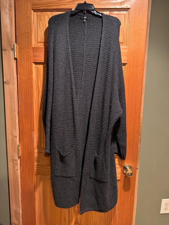 Massimo Sweaters - Mossimo Dark Grey Open-Front Longline Ribbed Cardigan Size XXL